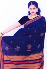 Kasuti Saree Black with yellow border